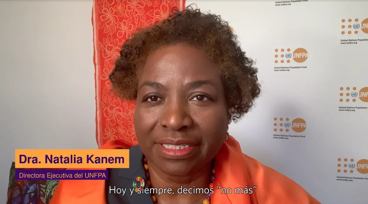 Mensaje de la Directora Ejecutiva del UNFPA, Dra. Natalia Kanem con Motivo del Día Internacional de la Eliminación de la Violencia contra la Mujer.