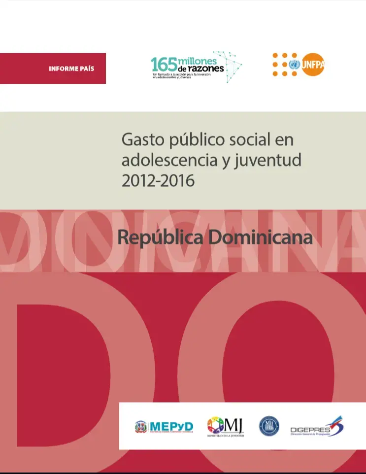 Gasto público social en adolescencia y juventud 2012-2016 - República Dominicana