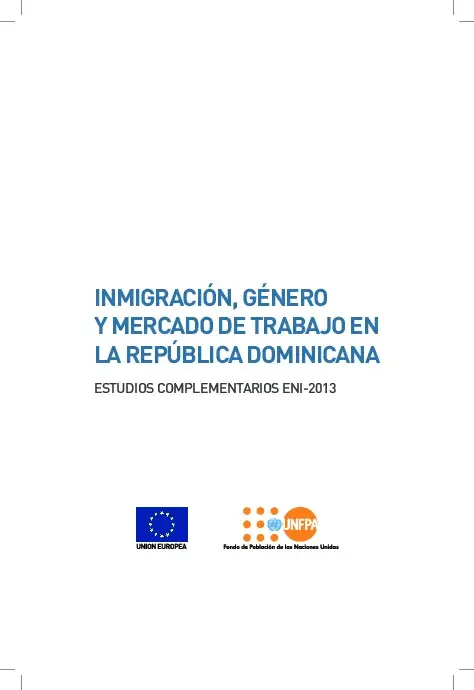 Inmigración, Género y Mercado de Trabajo en la República Dominicana