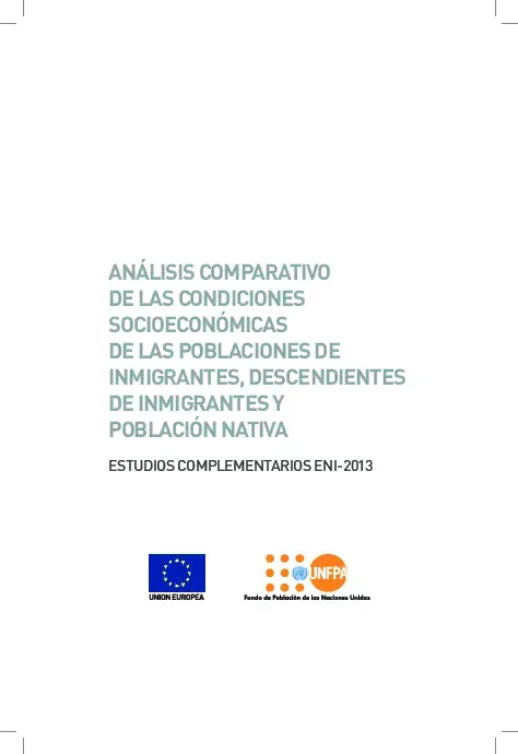 Análisis Comparativo de las Condiciones Socioeconómicas ENI-2012