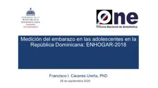 Medición del embarazo en las adolescentes en la República Dominicana / ENHOGAR-2018